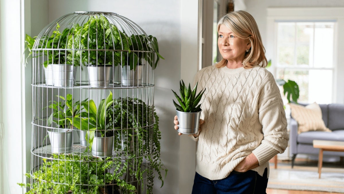 Martha Stewart's Clever Indoor Plant Stand Hack Uses A Garden Staple