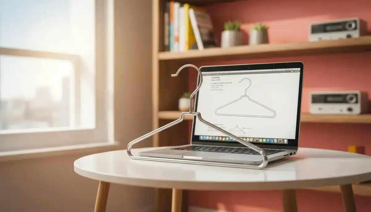 I transformed a metal hanger into the most practical laptop stand—here’s how you can do it too