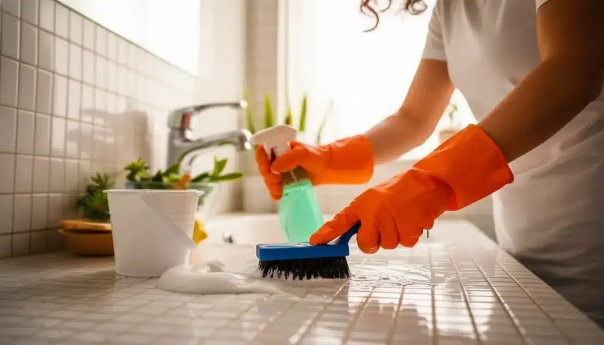 The foolproof trick for spotless bathroom grout in just 7 minutes—no vinegar or baking soda needed