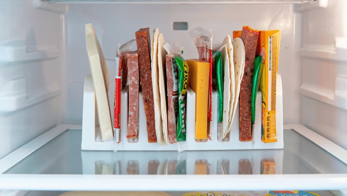 A Dollar Tree Napkin Holder Is The Trick To A More Organized Fridge