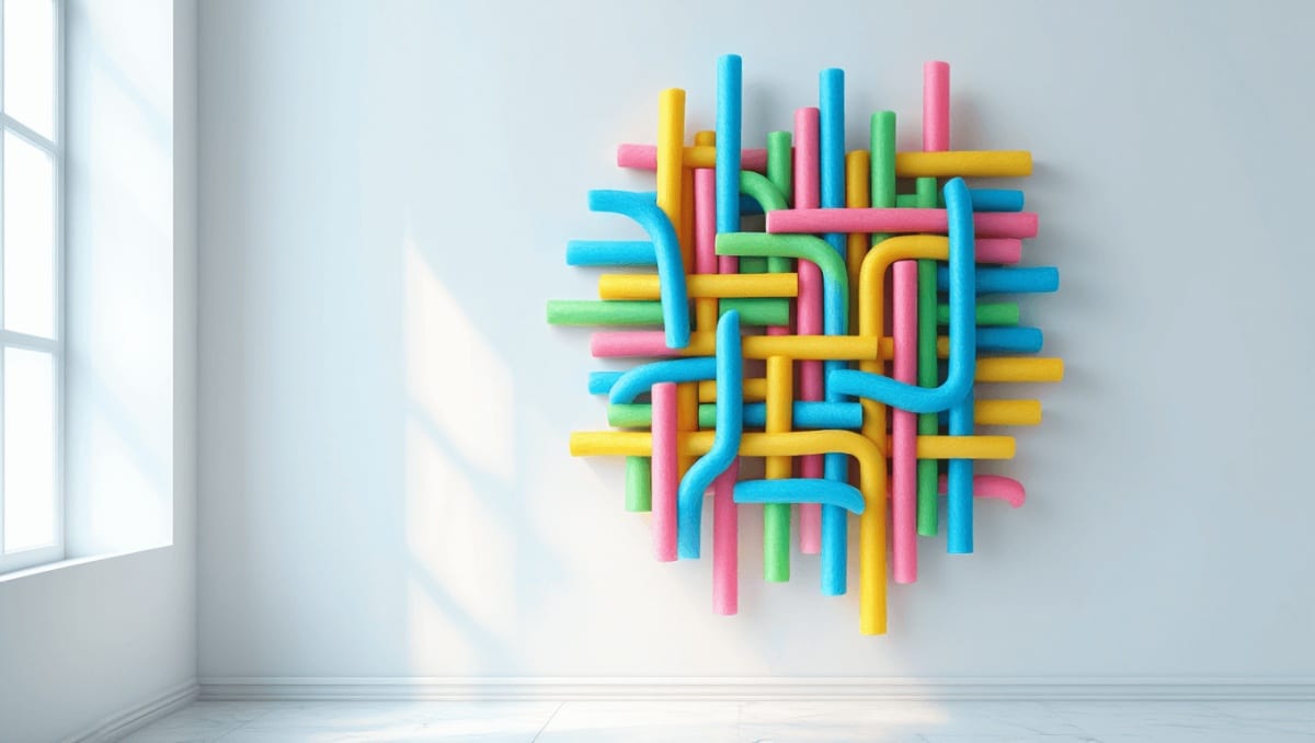 Woman Uses Dollar Tree Pool Noodles To Create Gorgeous Wall Art On A Budget