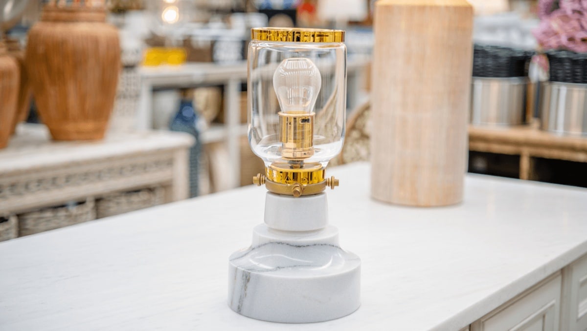 The Unique, Vintage-Style HomeGoods Lamp That's Got Everybody Buzzing Online