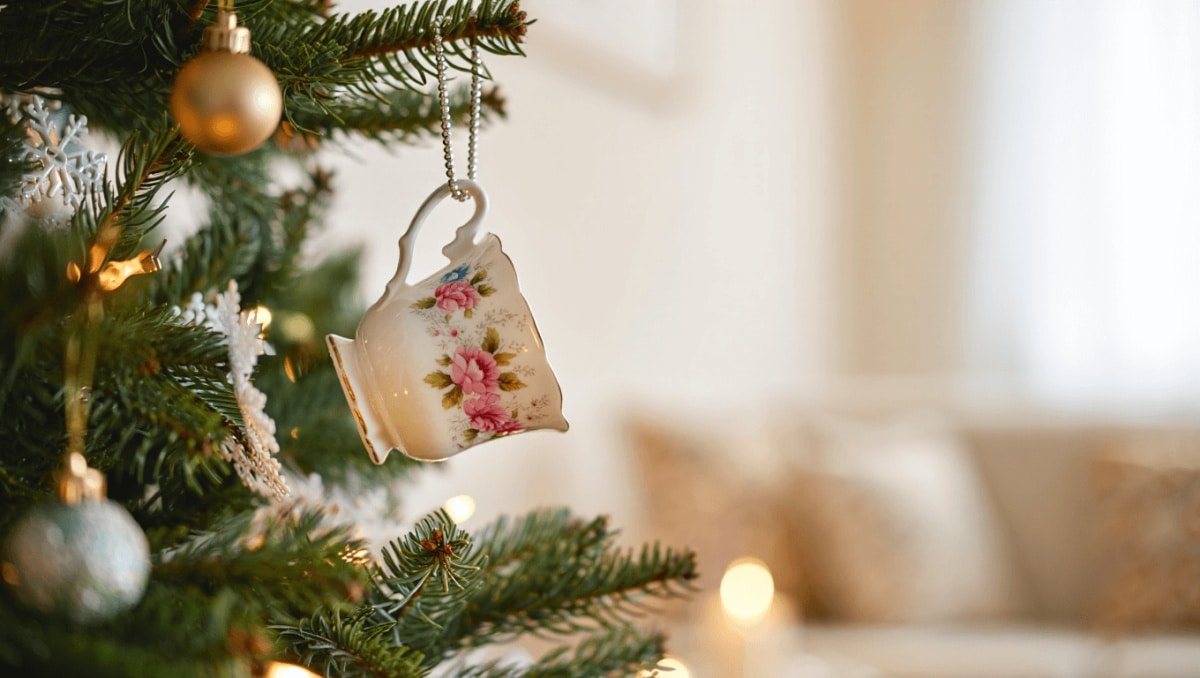 DIYer Reveals How She Transforms Old Teacups Into Adorable Christmas Tree Decor
