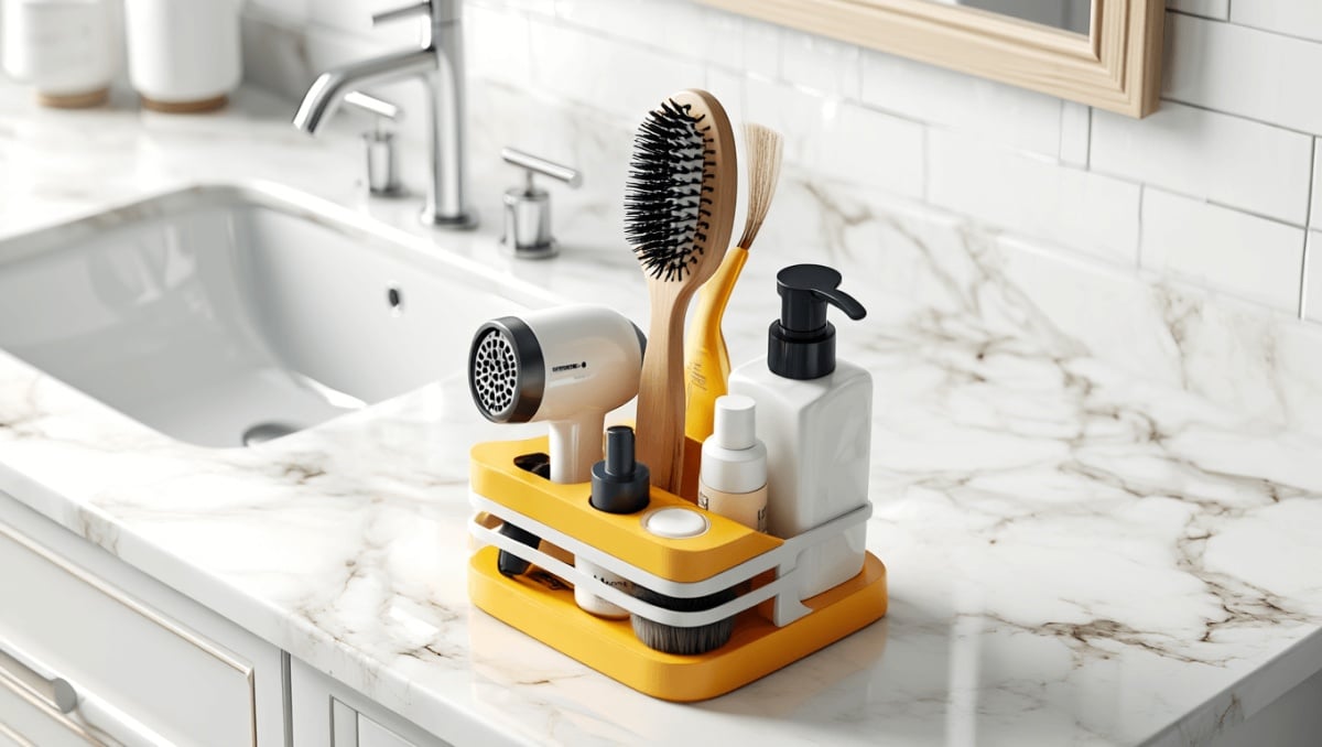 Instantly Declutter Your Bathroom Countertop Space With This Dollar Tree DIY