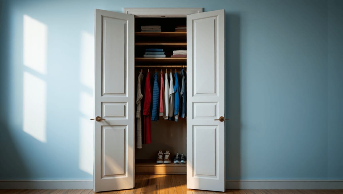This Affordable Trick Makes Bifold Closet Doors Look Like Double Doors In Minutes