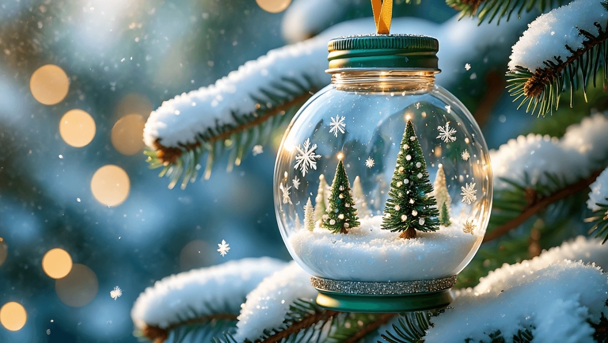 Reuse A Mason Jar Lid To DIY Christmas Tree Decor That'll Take Your Breath Away
