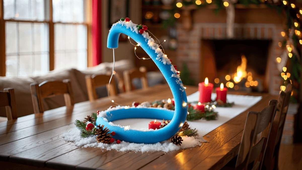 Use A Pool Noodle To Create A Cozy Winter Wonderland Centerpiece