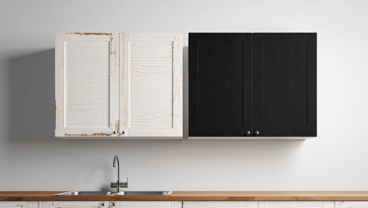 Forget Paint: There's An Easier Way To Give Dated Cabinets A Stylish Refresh