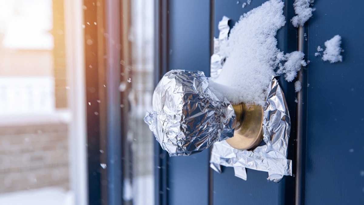 Some People Wrap Their Door Locks In Aluminum Foil During Winter — And This Is Why