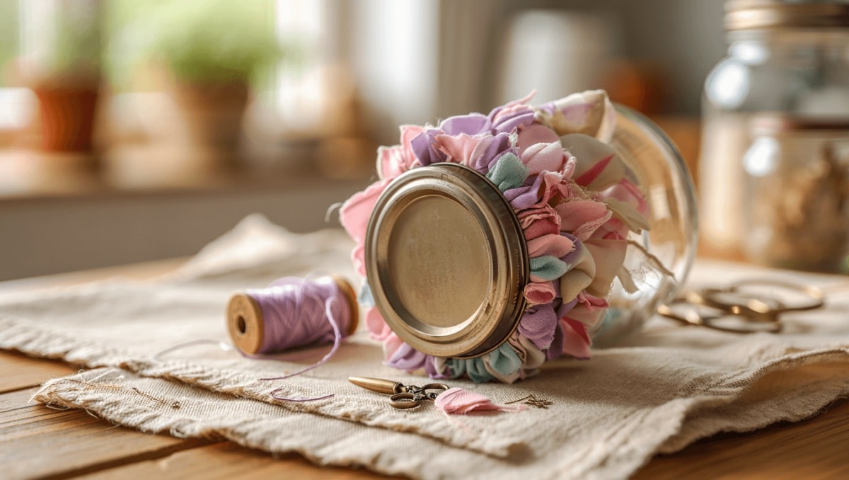 Reuse Old Mason Jar Lids To Create Darling Floral Home Decor