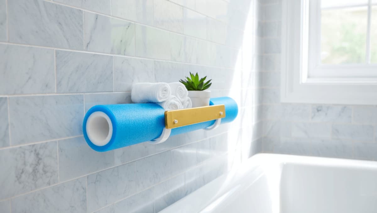 Try This Pool Noodle DIY To Create Stylish Bathroom Decor On A Dollar Tree Budget