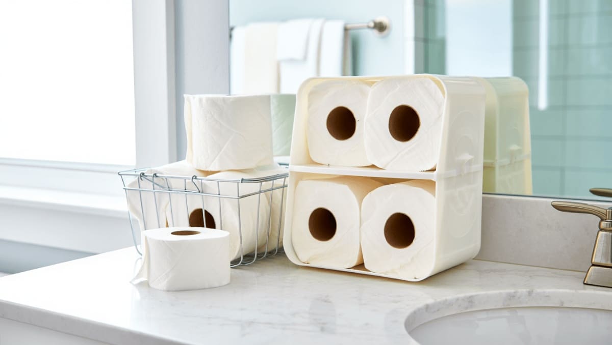 Dollar Tree Hack: Turn Kitchen Supplies Into Clever Toilet Paper Storage