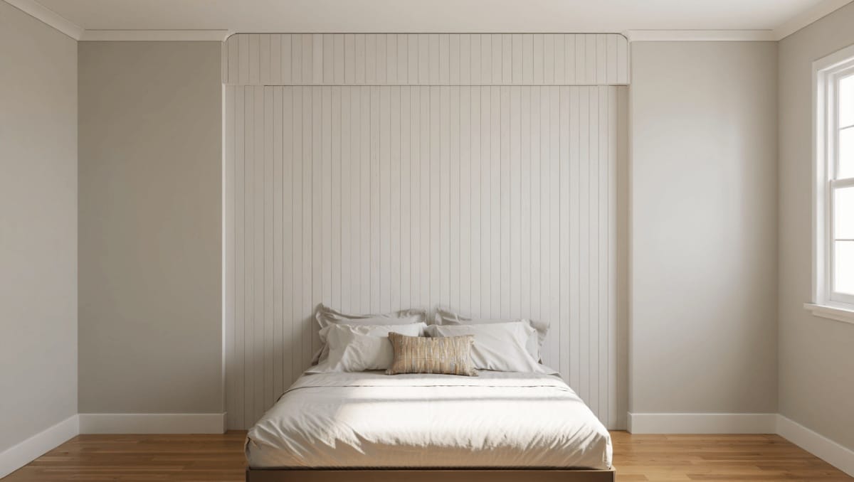 Turn Dead Behind-The-Bed Space Into A Gorgeous Accent Wall With This DIY
