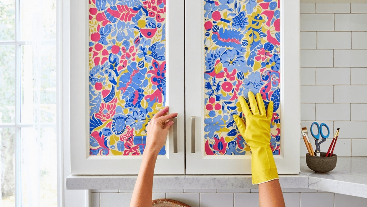 Ditch The Paint: There's A More Creative Way To Refresh Dated Cabinets