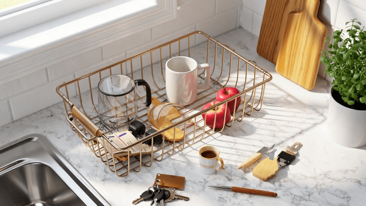 Clear Kitchen Counter Clutter With A Dollar Tree Storage Trick That Looks High-End