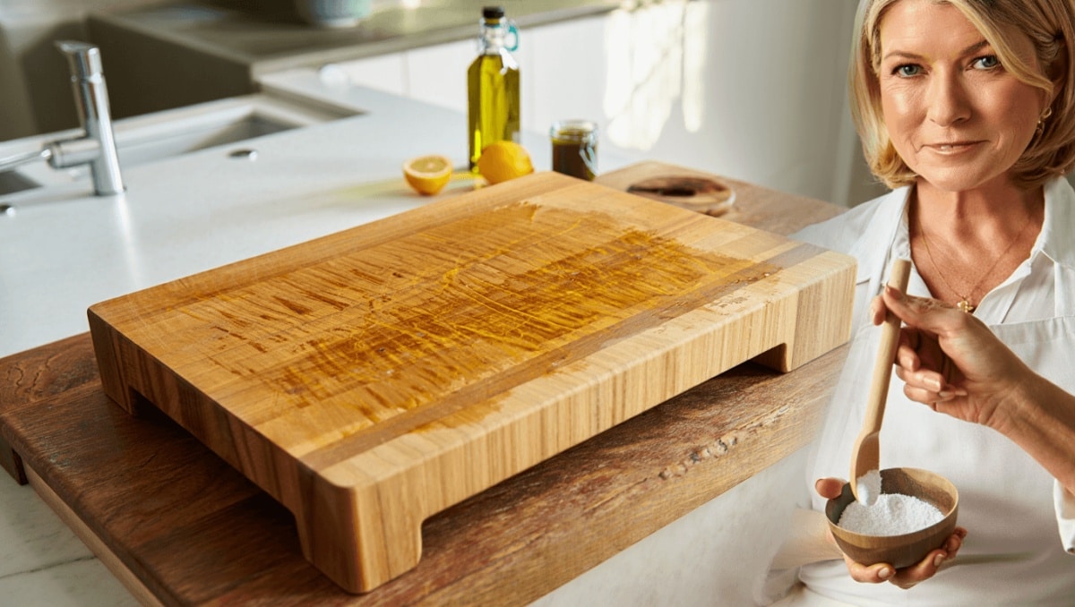 Bring Your Stained Cutting Board Back To Life With Martha Stewart's Clever Solution