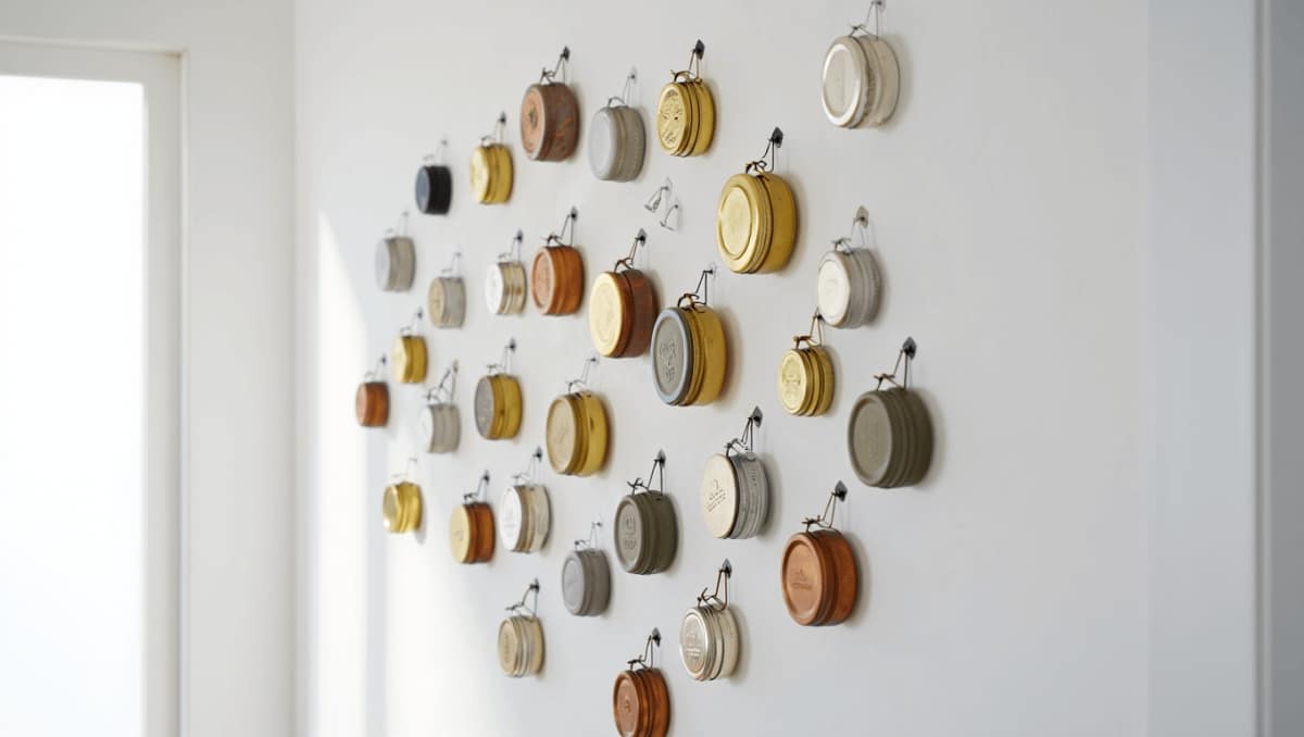 Neither Shelves Nor Racks: Create Stylish Wall Storage By Repurposing Jar Lids