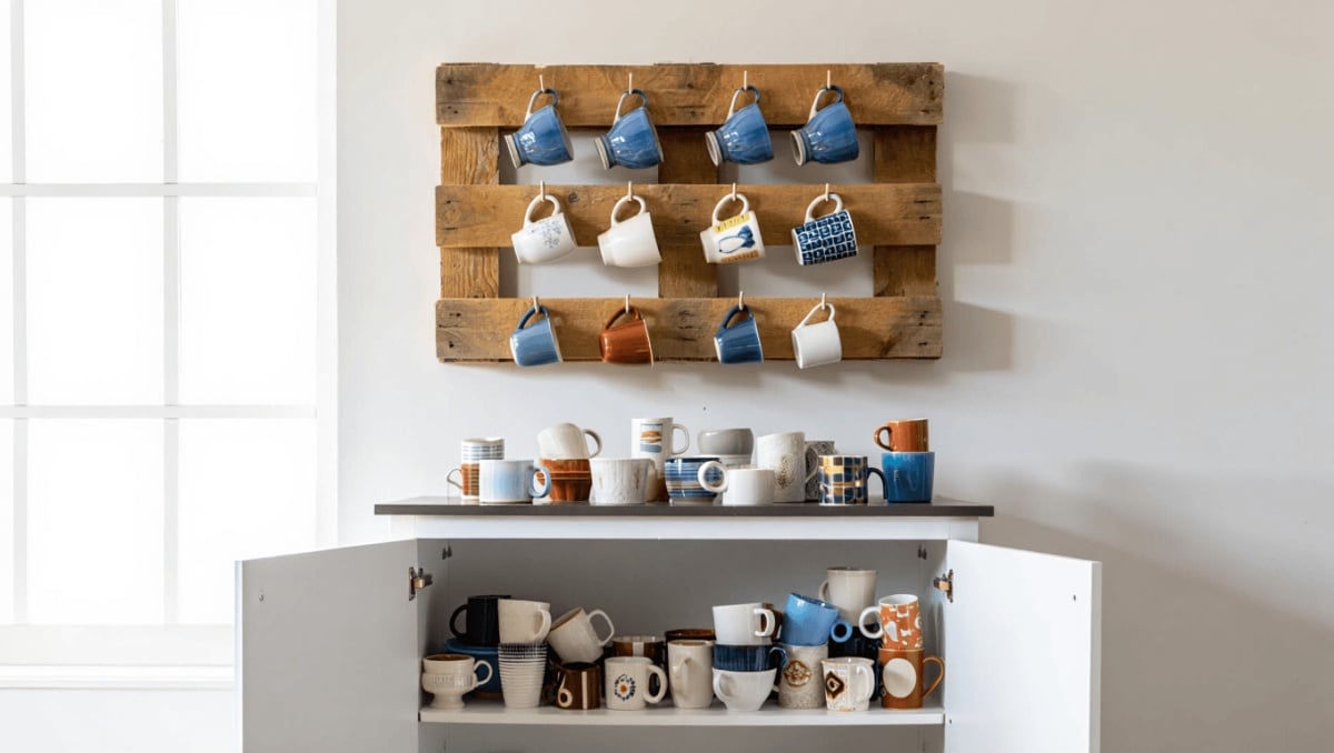 The DIY Coffee Mug Storage Solution That Puts An End To Cabinet Clutter Chaos