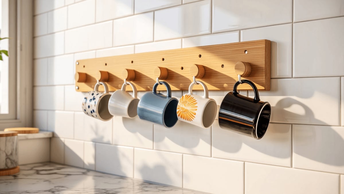 This Woman's Creative Coffee Mug Storage Idea Doubles As Kitchen Decor