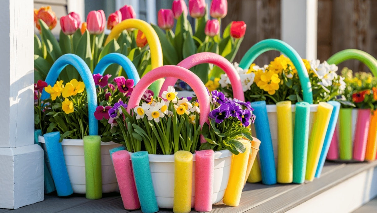 Grab Some Dollar Tree Pool Noodles And Planters To DIY The Cheeriest Spring Decor
