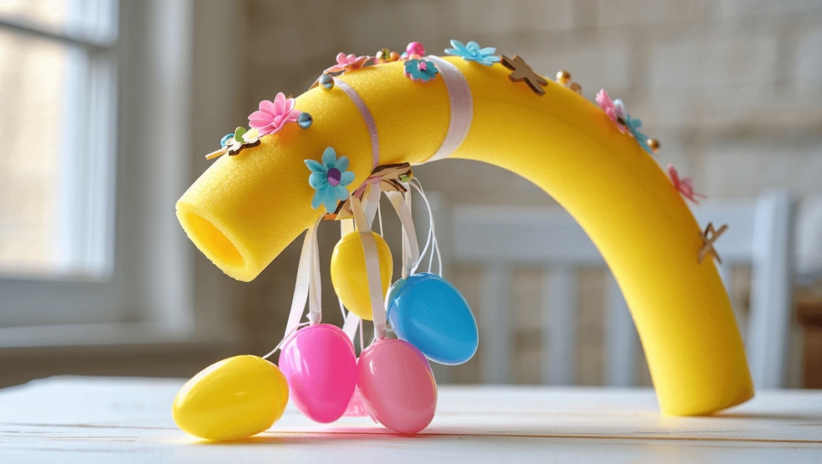 Woman Turns Dollar Tree Pool Noodles Into The Cheeriest Easter Decor On A Budget