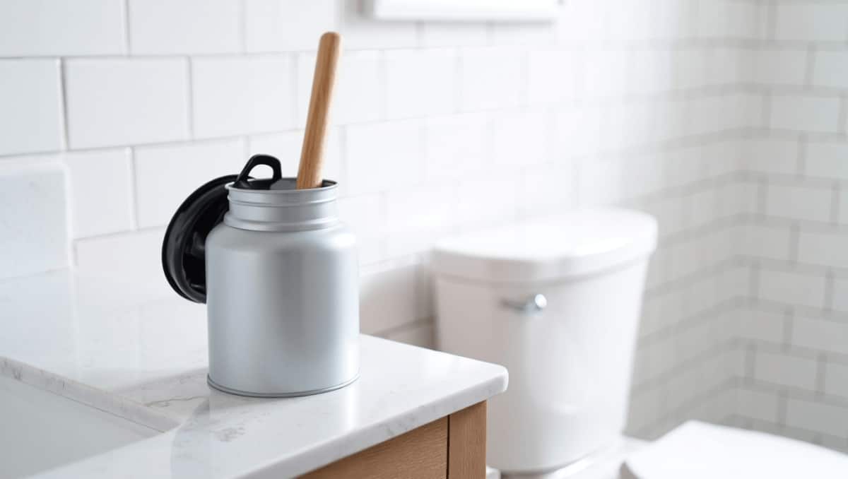 Turn An Old Coffee Container Into A Chic Way To Hide Your Toilet Plunger