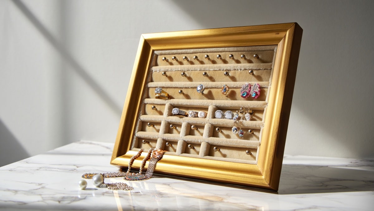 Create A Beautiful Jewelry Storage Solution In Minutes Out Of An Old Frame