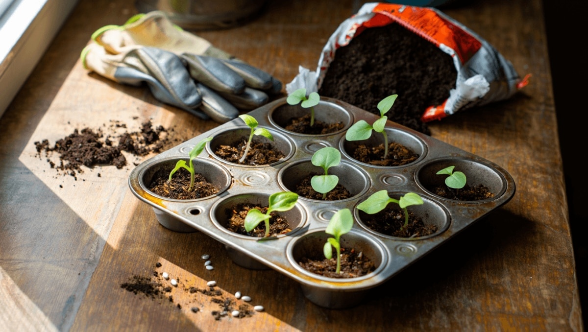 Repurpose An Old Muffin Tin To Make Planting Seeds A Breeze
