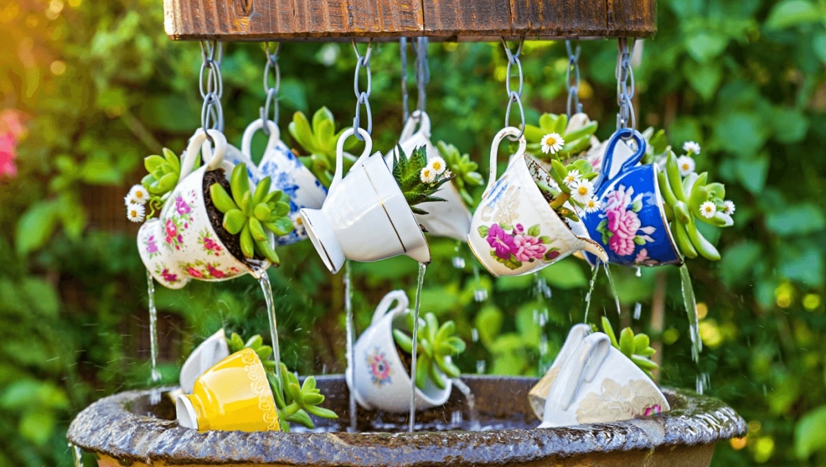Clever DIYer Turns Old Teacups Into A Stunning Garden Feature: 'So Stinkin' Cute!'