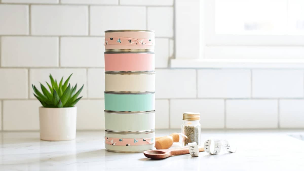 Goodbye, Counter Clutter: Transform Tuna Cans Into Chic Countertop Storage