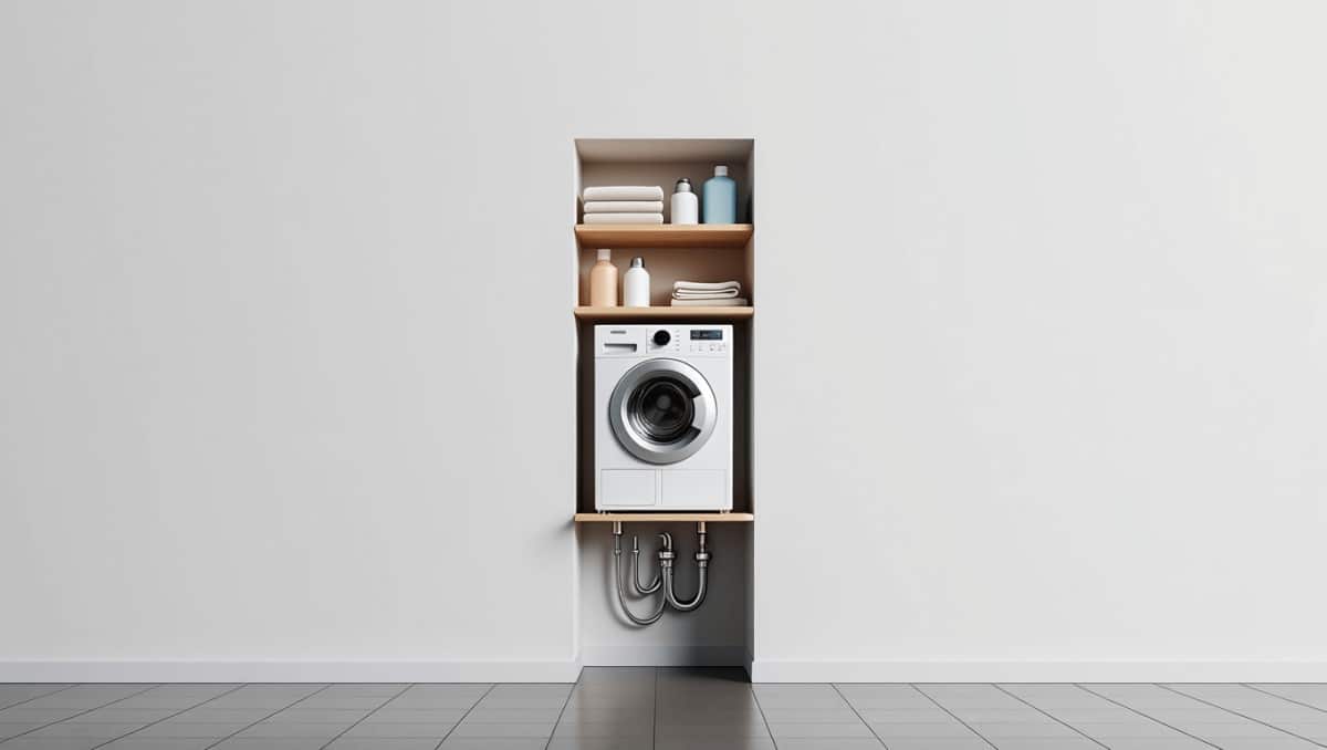 Say Goodbye To Ugly Washer Hookups And Hello To Extra Storage With This Clever DIY