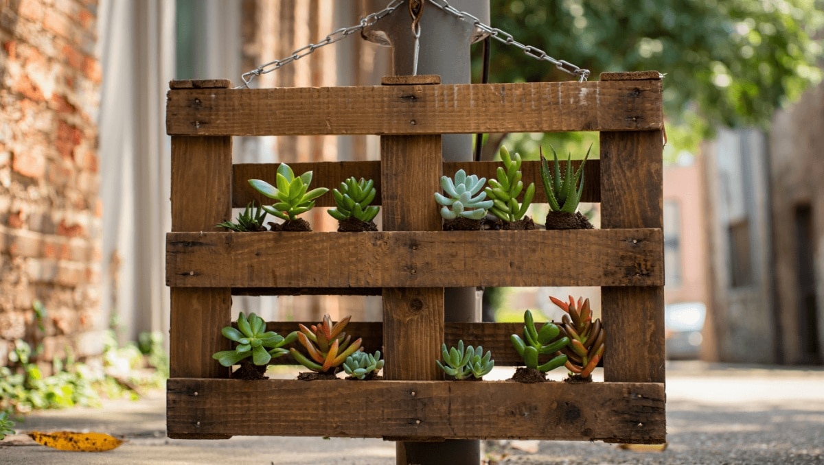 Grab An Old Wood Pallet And Turn It Into An Amazing Planter For Succulents