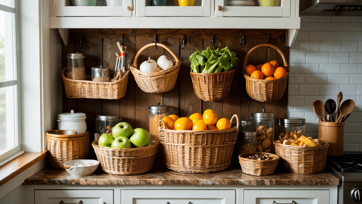 11 Creative Ways To Use Baskets To Organize Your Kitchen Clutter