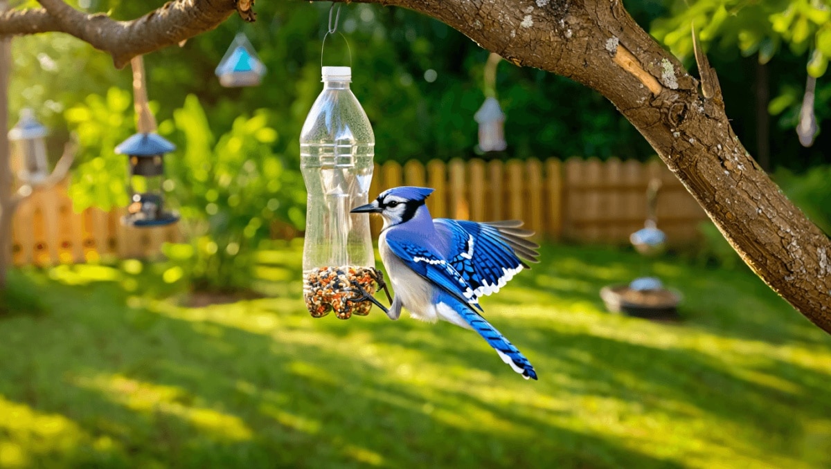How An Old 2-Liter Soda Bottle Turns A Lifeless Backyard Into A Bird Paradise