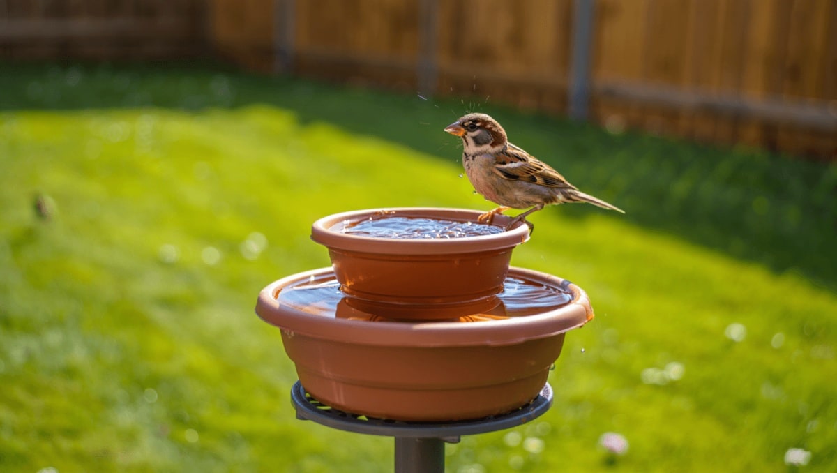 Turn Old Plastic Nursery Pots Into A Clever Yard Feature Birds Will Flock To