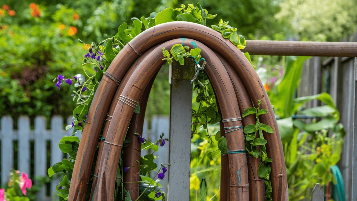 Transform An Old Hose Into A Clever DIY Trellis For Your Garden