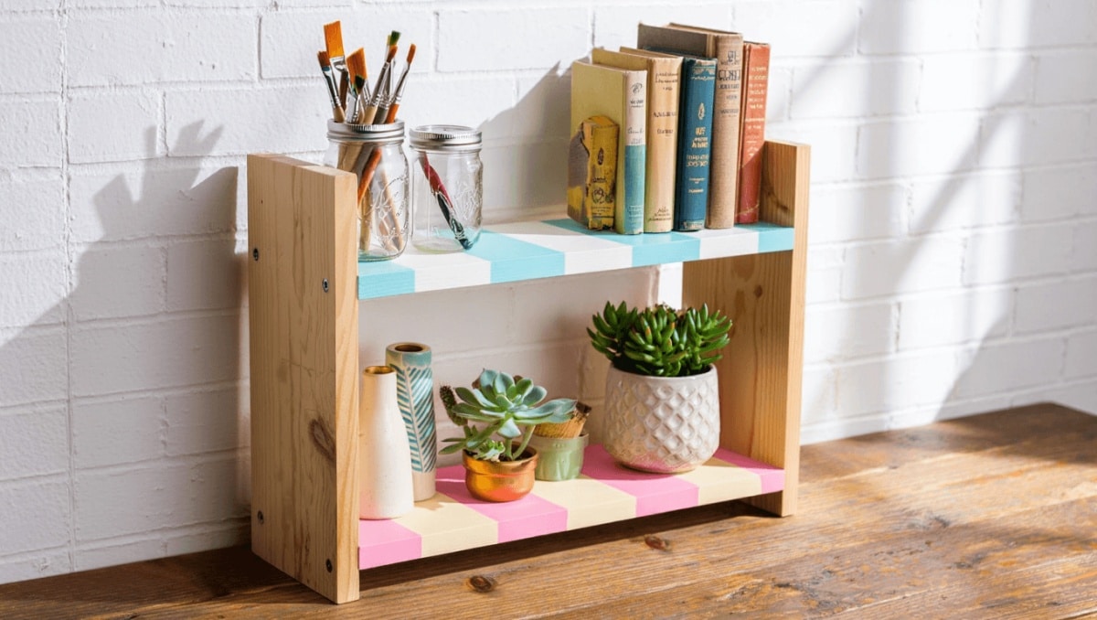 She Creates The Most Whimsical Storage Shelf Using A Few Dollar Tree Items
