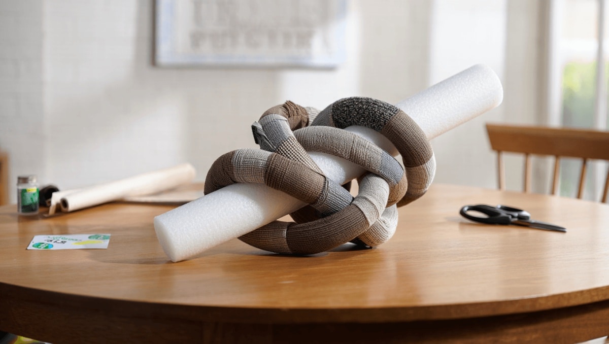 Woman Uses Dollar Tree Pool Noodles To DIY Gorgeous Faux-Stone Decor On A Budget