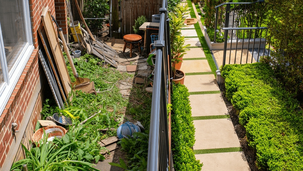 The Easiest DIY To Turn A Weedy, Worn-Down Side Yard Into A Clean, Beautiful Space