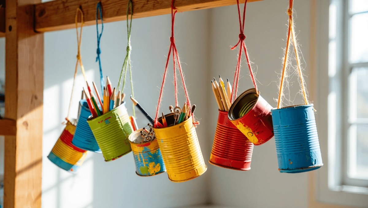 Stop Wasting Empty Tin Cans — Transform Them Into A Unique Hanging Storage Solution