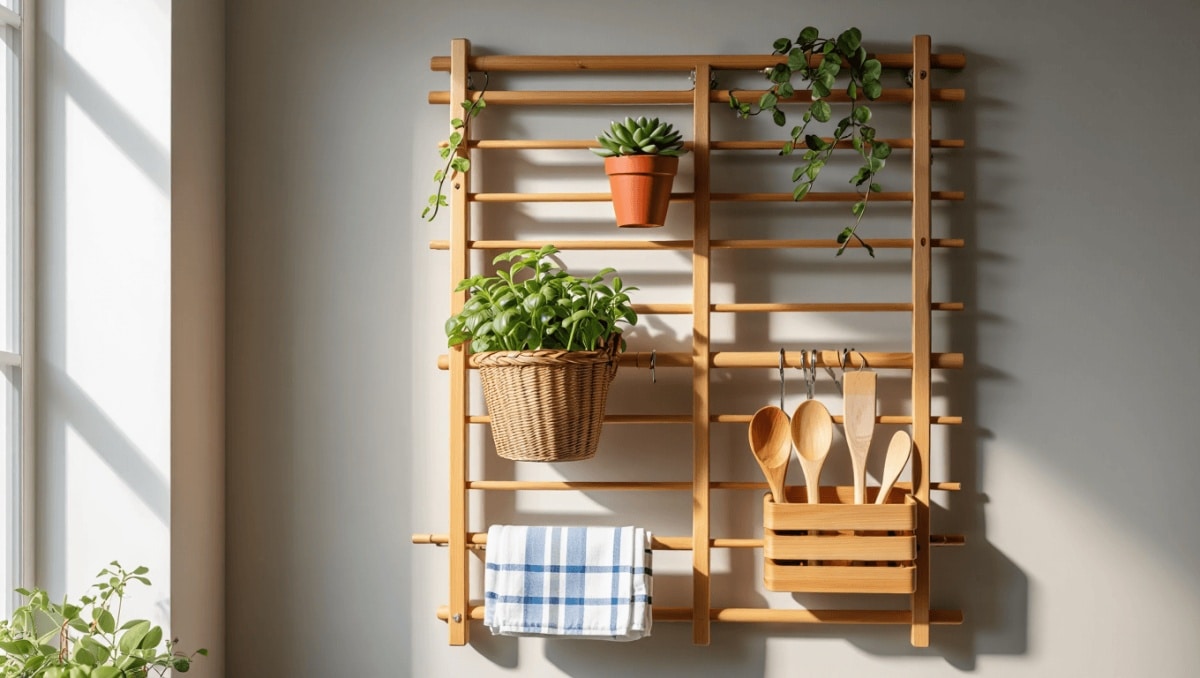 Turn A Garden Trellis Into Stylish Hanging Storage For Any Room In Your Home