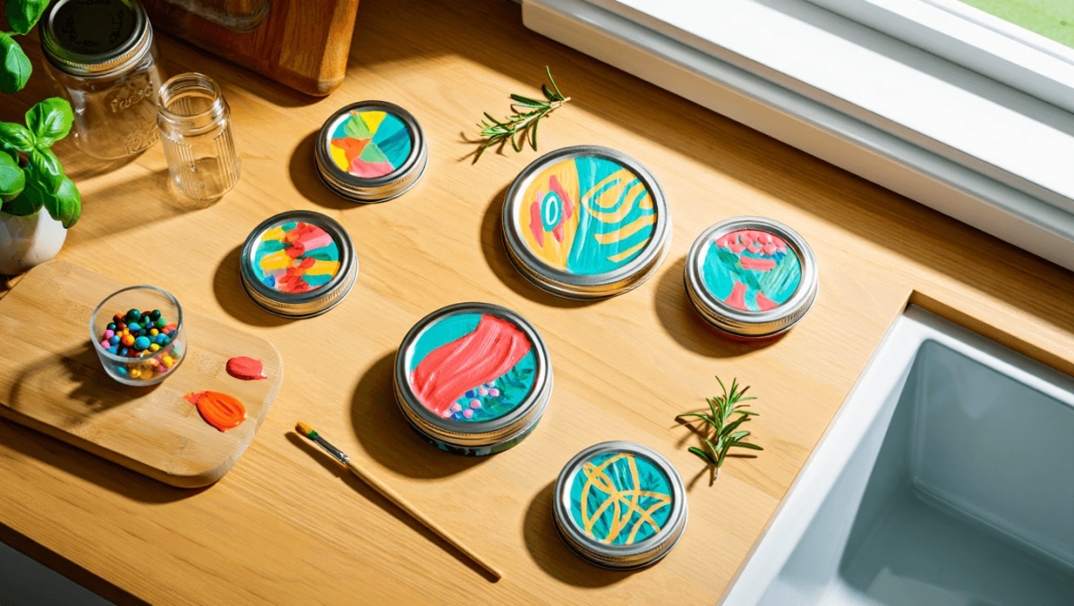 Repurpose Lids From Old Glass Jars Into Charming Kitchen Decor