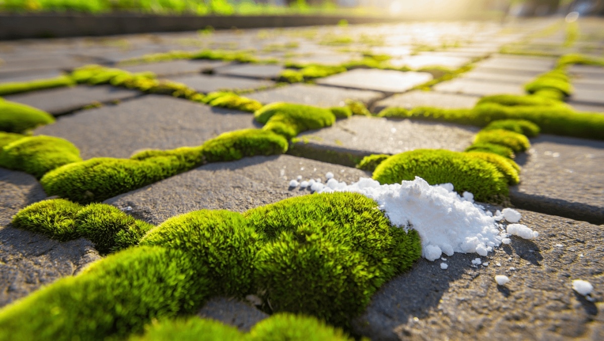 The Pantry Staple That Can Kill The Moss Growing In Your Sidewalk Cracks