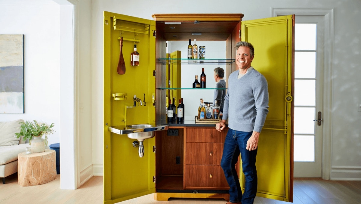 Nate Berkus' Brilliant Furniture Flip Transforms An Old Armoire Into A Chic Bar