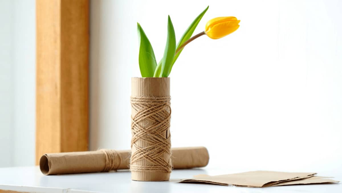 Transform Empty Paper Towel Rolls Into A Charming DIY Vase