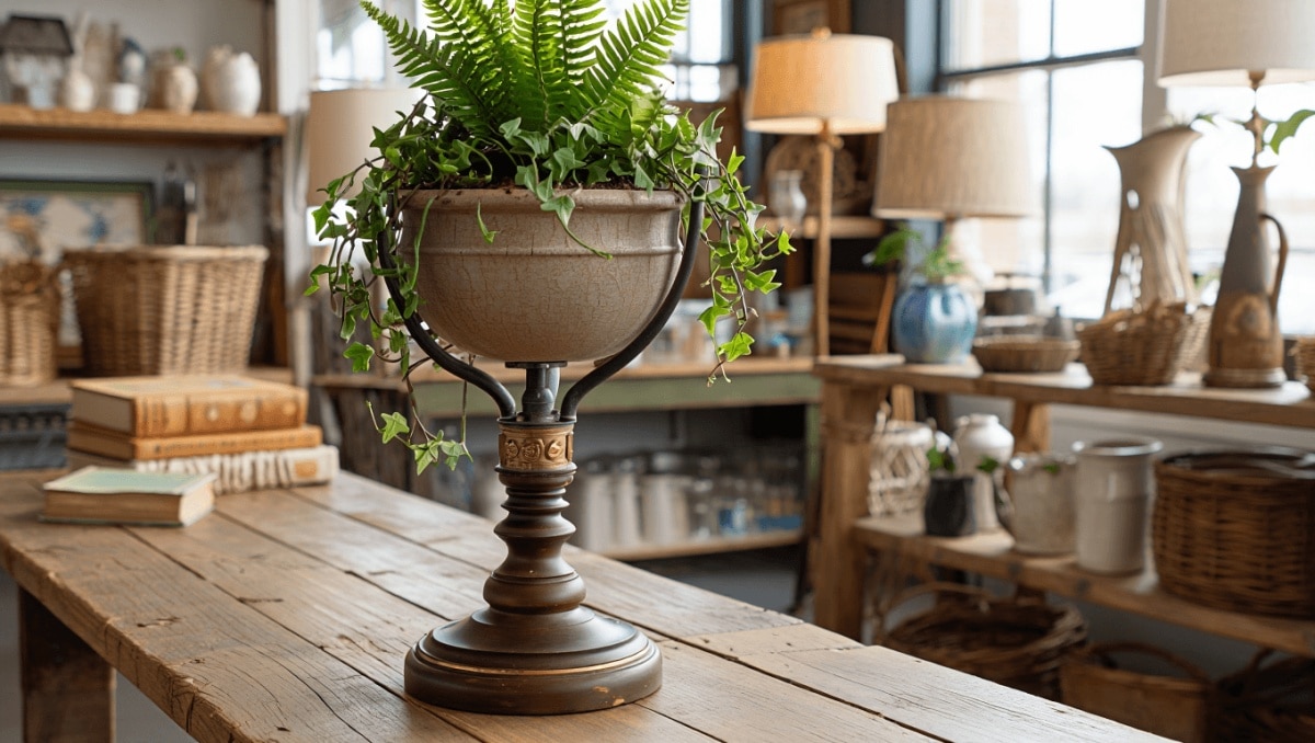 Everyone Will Be Buying Thrift Store Lamps When They See This Patio Planter DIY!