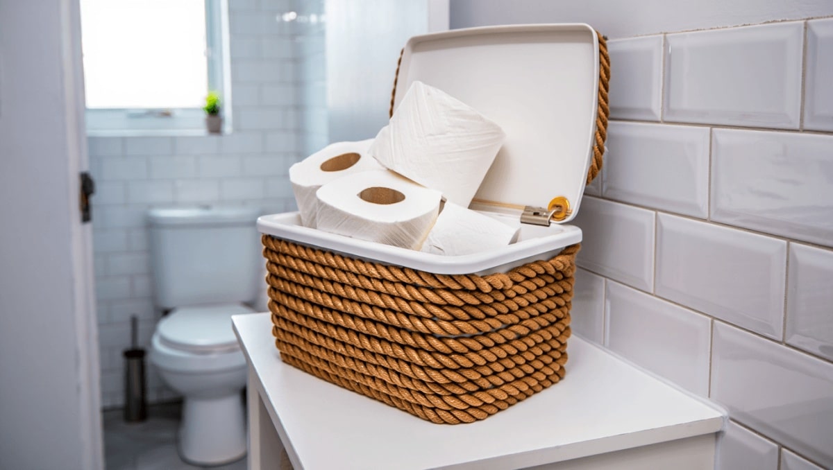 I Created The Cutest Toilet Paper Storage Using Only A Few Dollar Tree Items