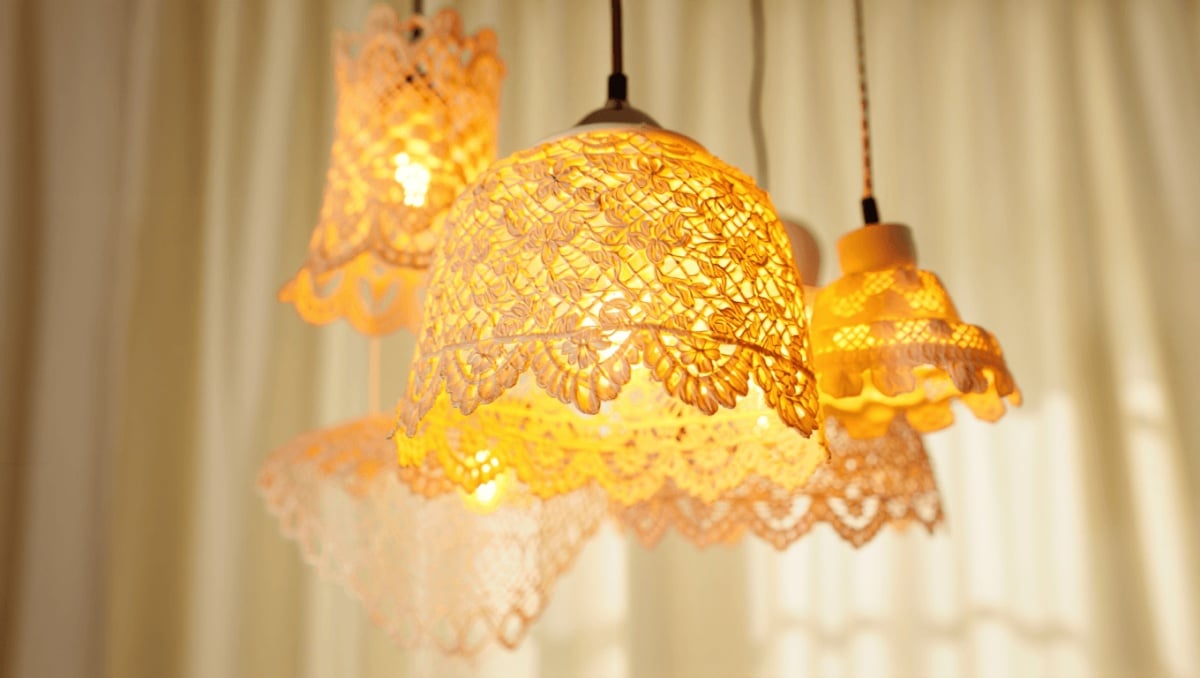 The Prettiest Way To Repurpose Vintage Doilies? This Cozy Lighting Hack