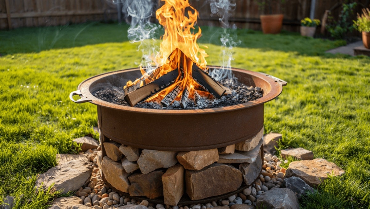 A DIYer Shares Their Solution For An Easy Backyard Firepit For Under $50