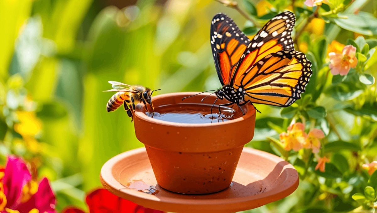 Turn Small Plant Pots Into Adorable Mini Water Stations For Bees & Butterflies